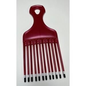 Vintage Hair Lift Comb Plastic Pic Pick Red White Black Color Dip USA‎ #4345608